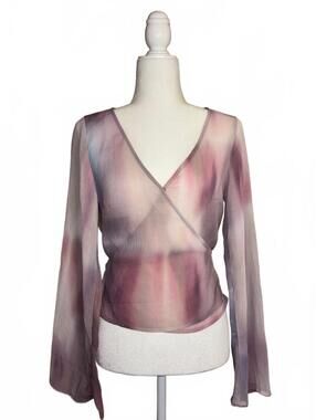 H&M sheer, watercolor-wash wrap Fairy top dreamy pink and lavender tones